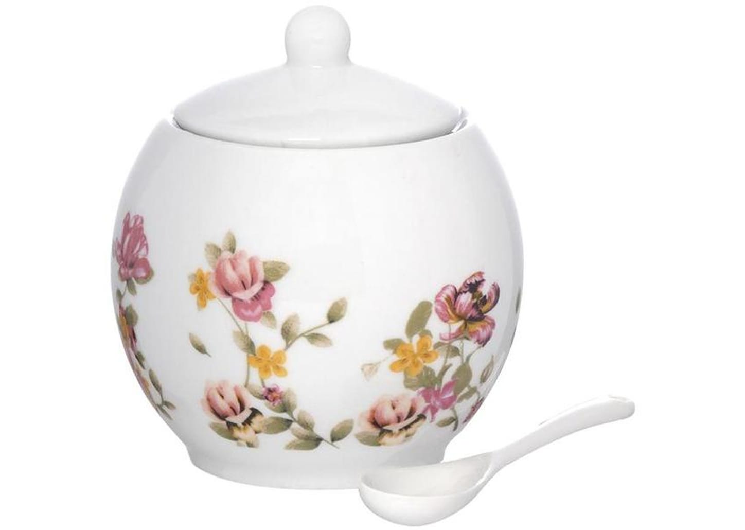 Açucareiro de Porcelana com Colher Hauskraft Le Jardin