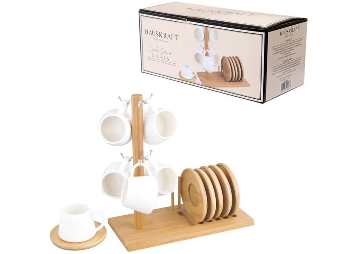 Jogo de Xícaras de Café 90ml com Suporte Hauskraft Oásis 7 Peças