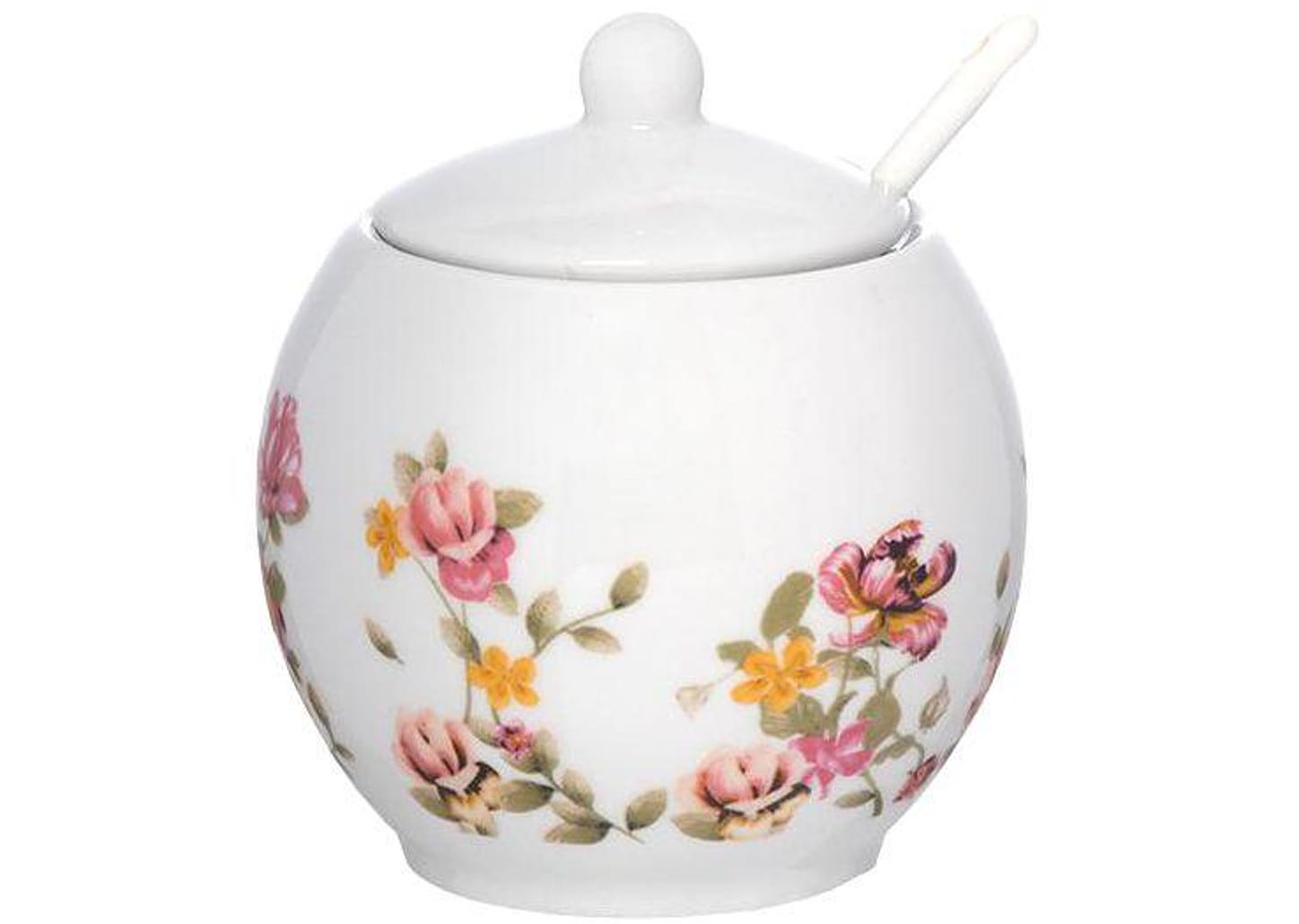 Açucareiro de Porcelana com Colher Hauskraft Le Jardin