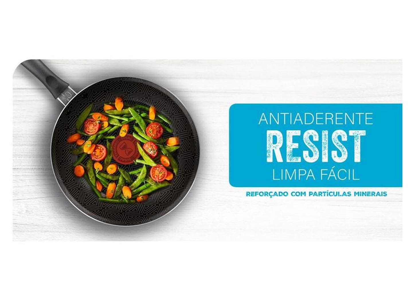 Frigideira Antiaderente Rochedo de Alumínio Facilita Vermelho 24cm