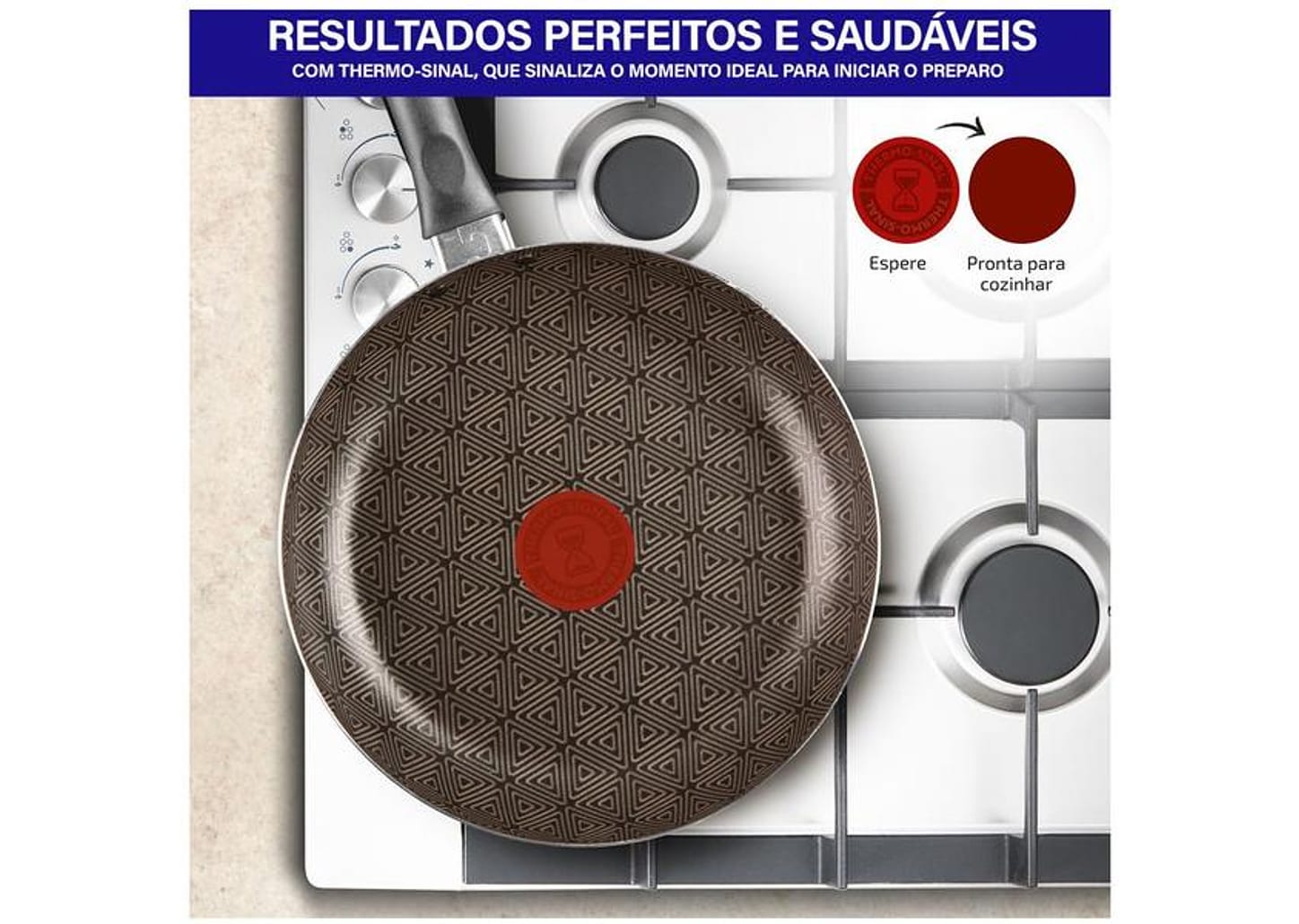 Frigideira Antiaderente Rochedo de Alumínio Facilita Vermelho 24cm