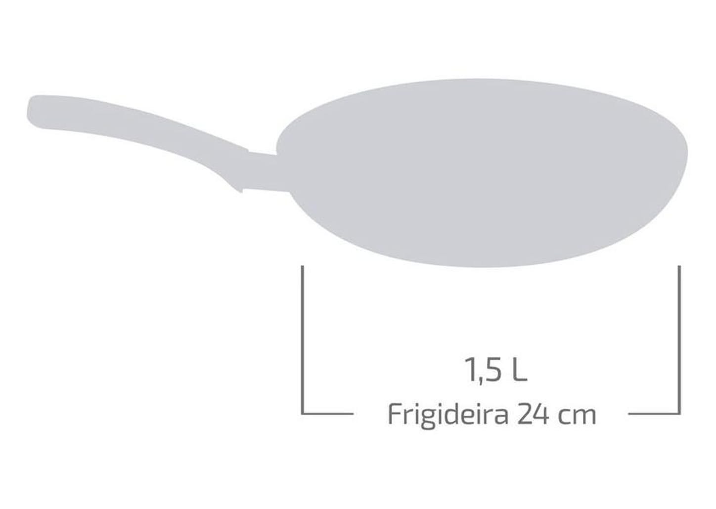 Frigideira Antiaderente Rochedo de Alumínio Facilita Vermelho 24cm