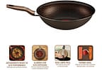 Panela Wok Antiaderente Rochedo de Alumínio Expert Chocolate 24cm