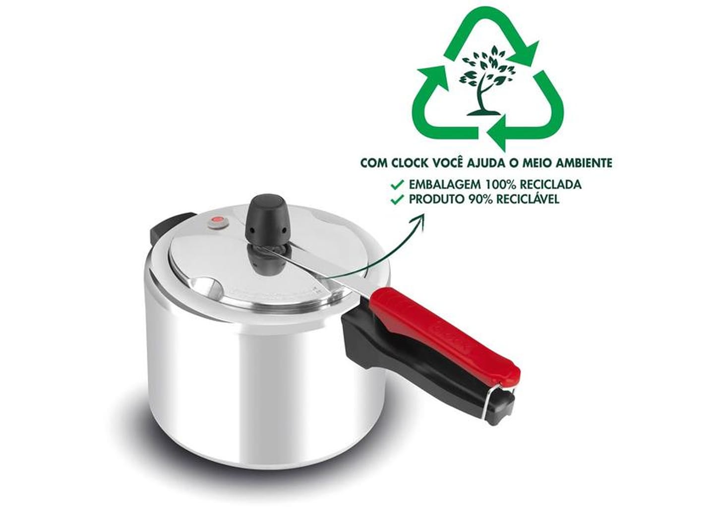 Panela de Pressão Clock 4,5L Prata Eco