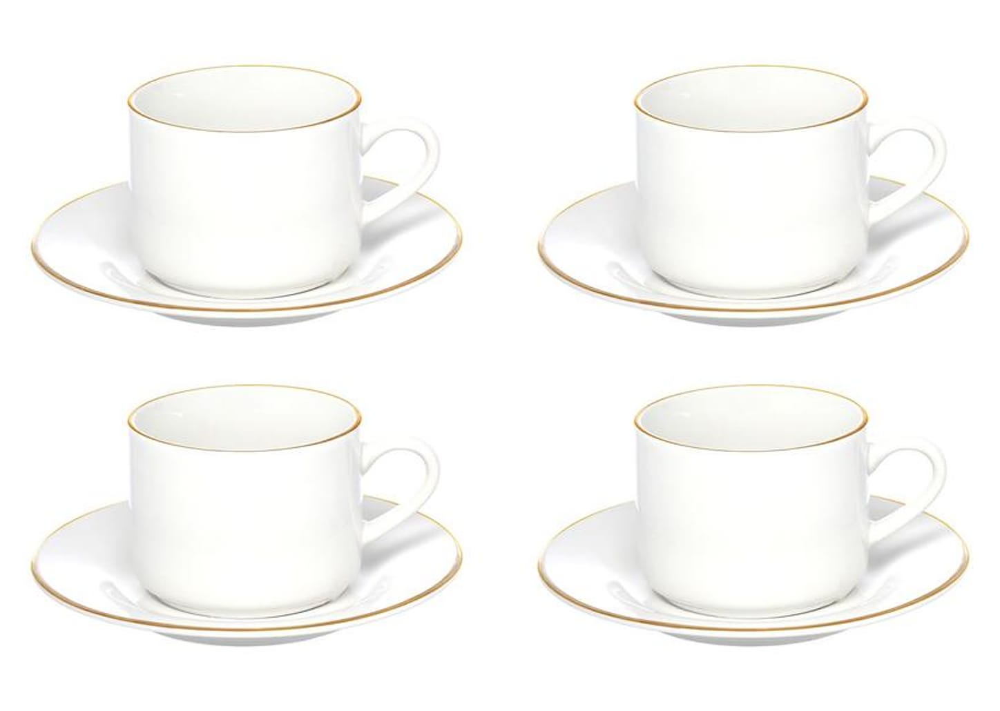 Jogo de Xícaras de Chá de Porcelana 200ml Hauskraft Royal 4 Peças