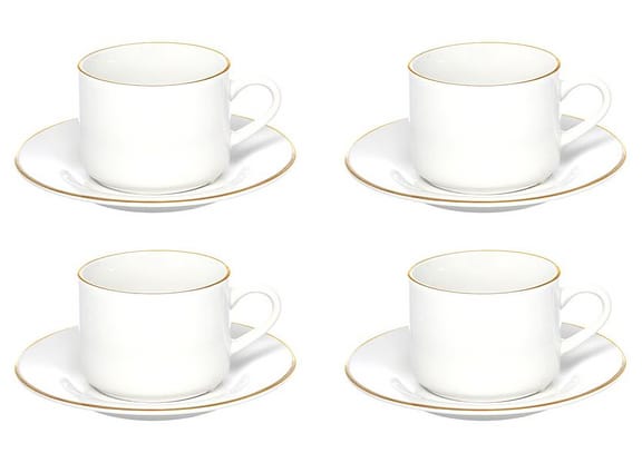 Jogo de Xícaras de Chá de Porcelana 200ml Hauskraft Royal 4 Peças