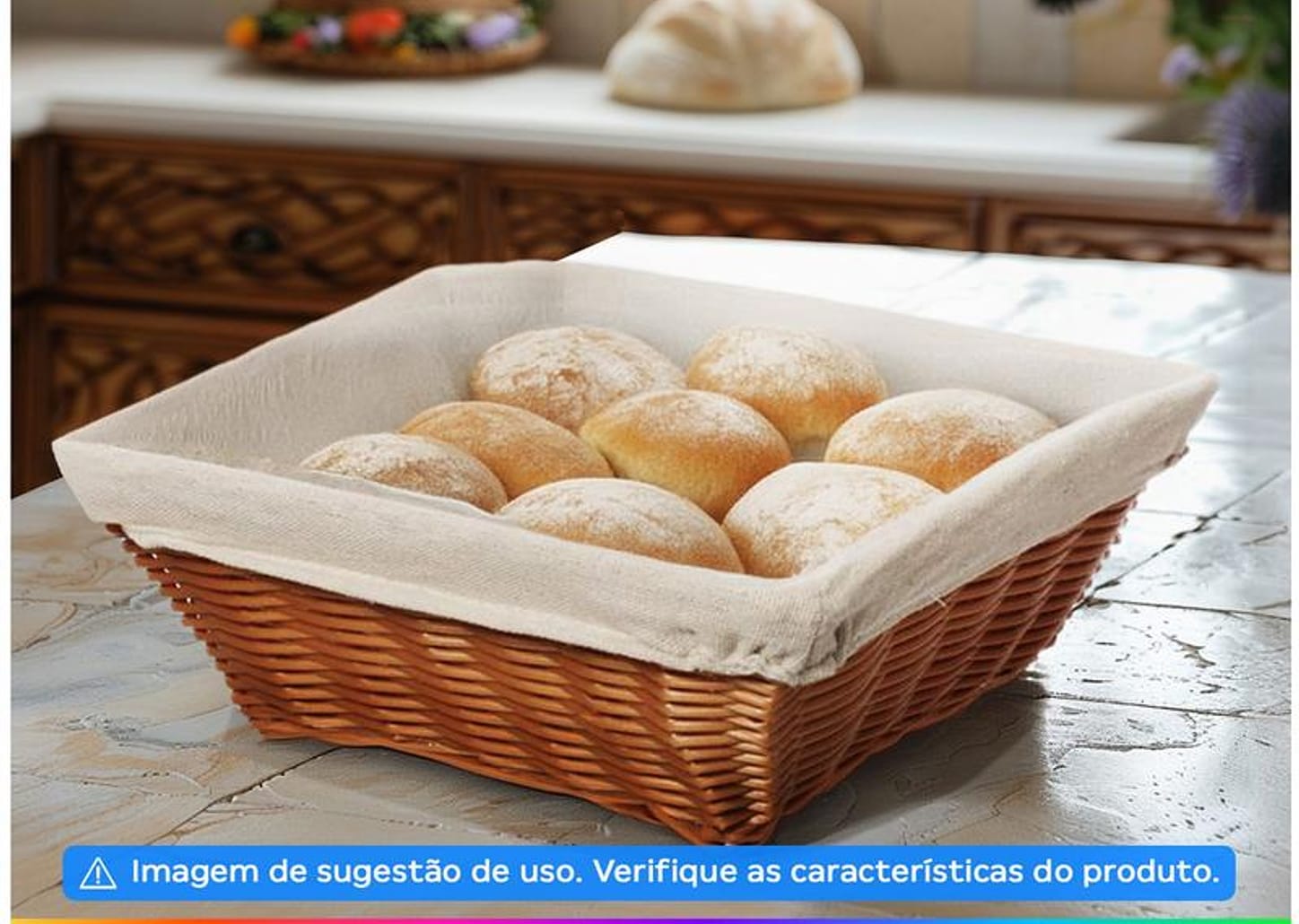 Cesto Organizador Multiuso Marrom Rattan Lily