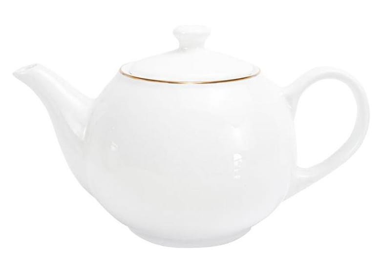 Chaleira Hauskraft de Porcelana Branco e Dourado 900ml Royal