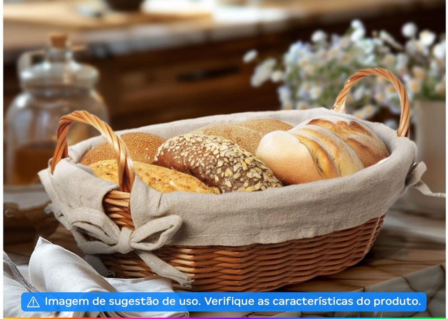 Cesto Organizador Multiuso Marrom Hauskraft Rattan Lily