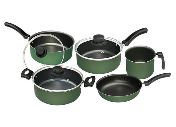 Jogo de Panelas Eirilar de Alumínio Verde 5 Peças Esmeralda