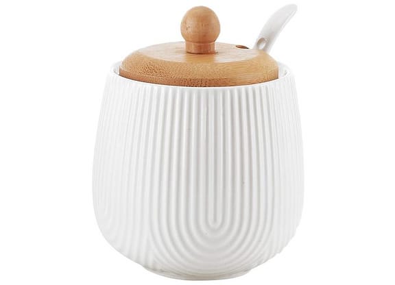 Açucareiro de Cerâmica e Bambu com Colher Hauskraft Oásis