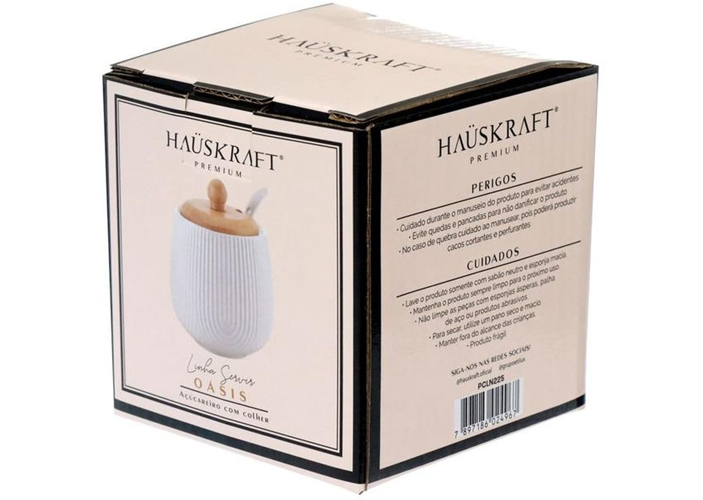 Açucareiro de Cerâmica e Bambu com Colher Hauskraft Oásis