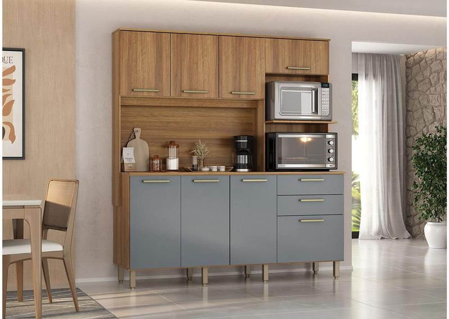 Cozinha Modulada Luciane 354/286 8 Portas 2 Gavetas