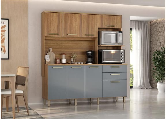 Cozinha Modulada Luciane 354/286 8 Portas 2 Gavetas
