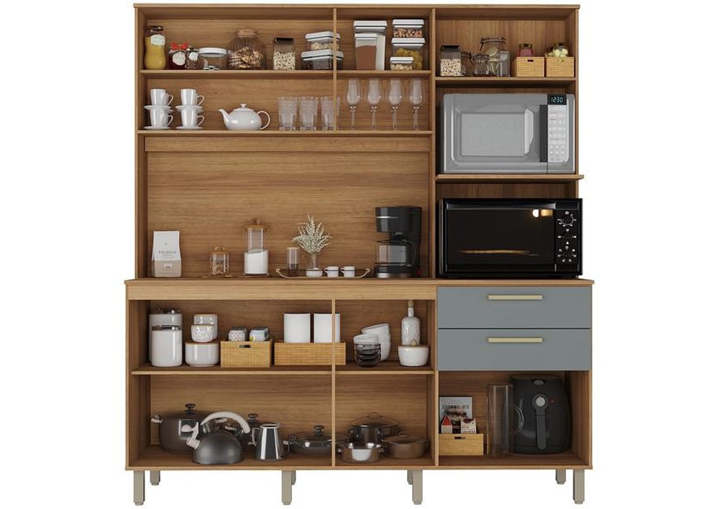 Cozinha Modulada Luciane 354/286 8 Portas 2 Gavetas