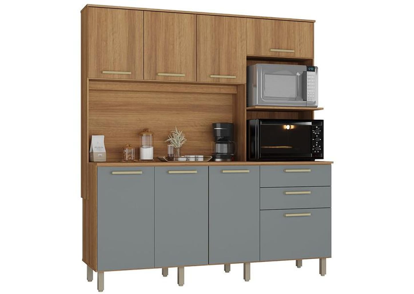 Cozinha Modulada Luciane 354/286 8 Portas 2 Gavetas