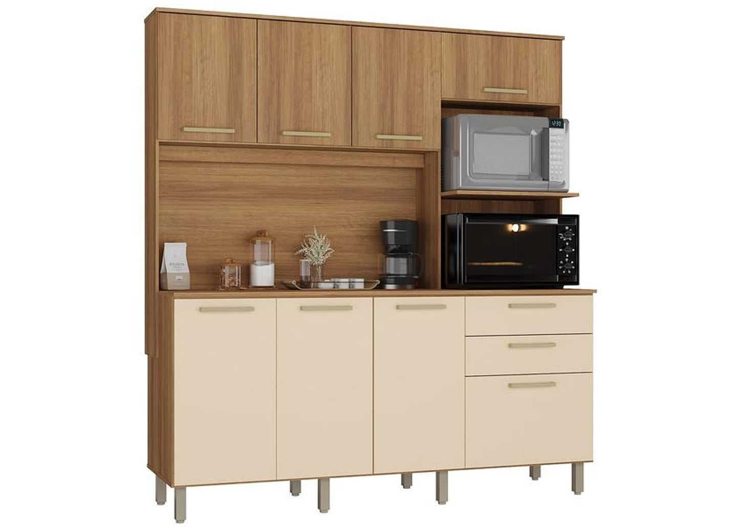 Cozinha Modulada Luciane 354/287 8 Portas 2 Gavetas