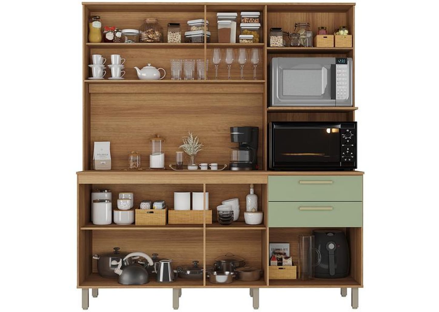 Cozinha Modulada Luciane 354/288 8 Portas 2 Gavetas