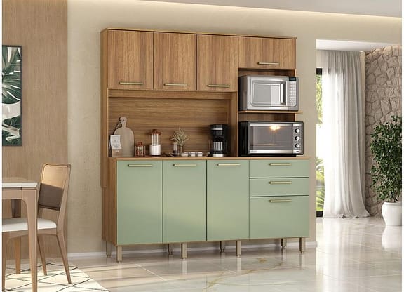Cozinha Modulada Luciane 354/288 8 Portas 2 Gavetas
