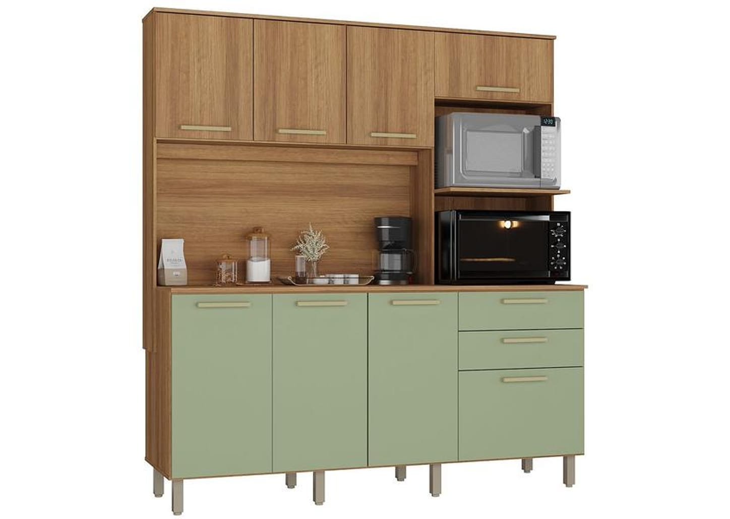 Cozinha Modulada Luciane 354/288 8 Portas 2 Gavetas