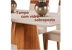 Mesa de Jantar 4 Cadeiras Retangular Mel e Off White Viena