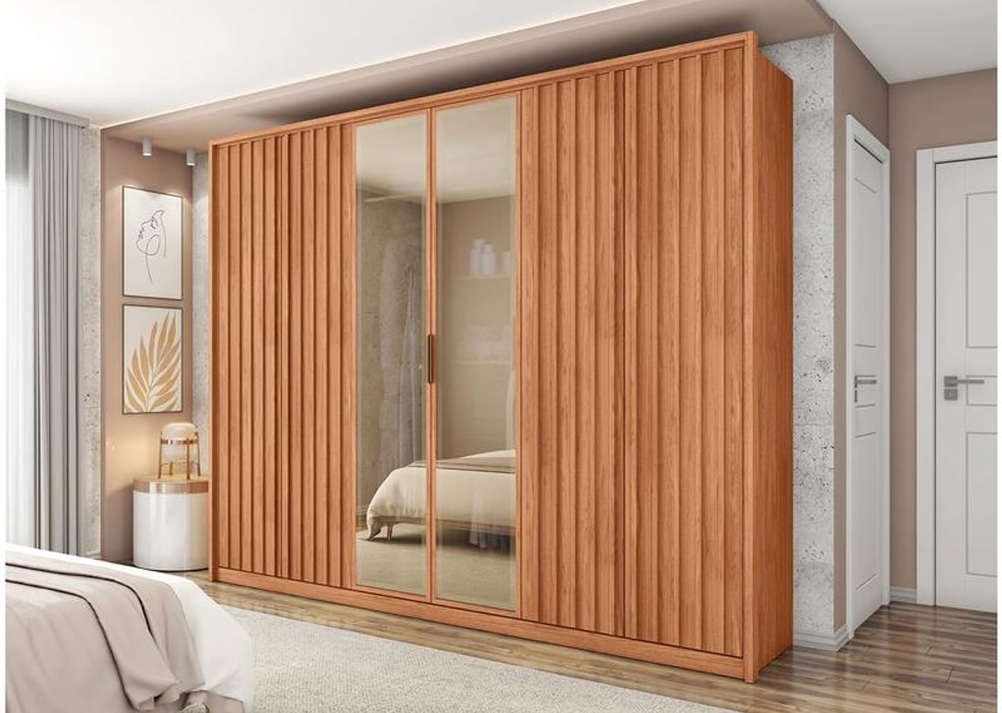 Guarda-roupa Casal 4 Gavetas 6 Portas Caemmun Centurium