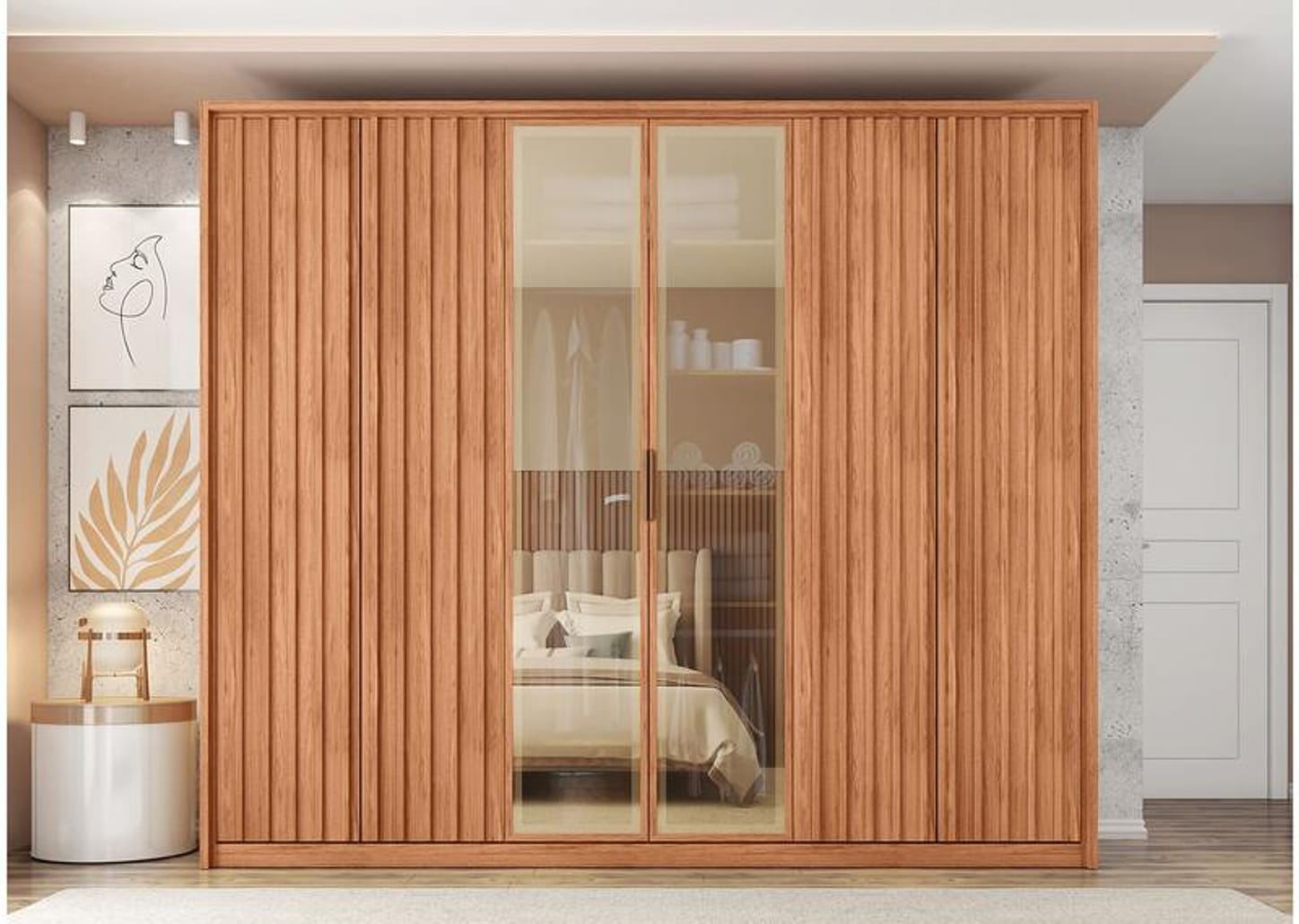 Guarda-roupa Casal 4 Gavetas 6 Portas Caemmun Centurium