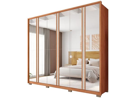 Guarda-roupa Casal com Espelho 6 Gavetas 6 Portas Caemmun Gladiador