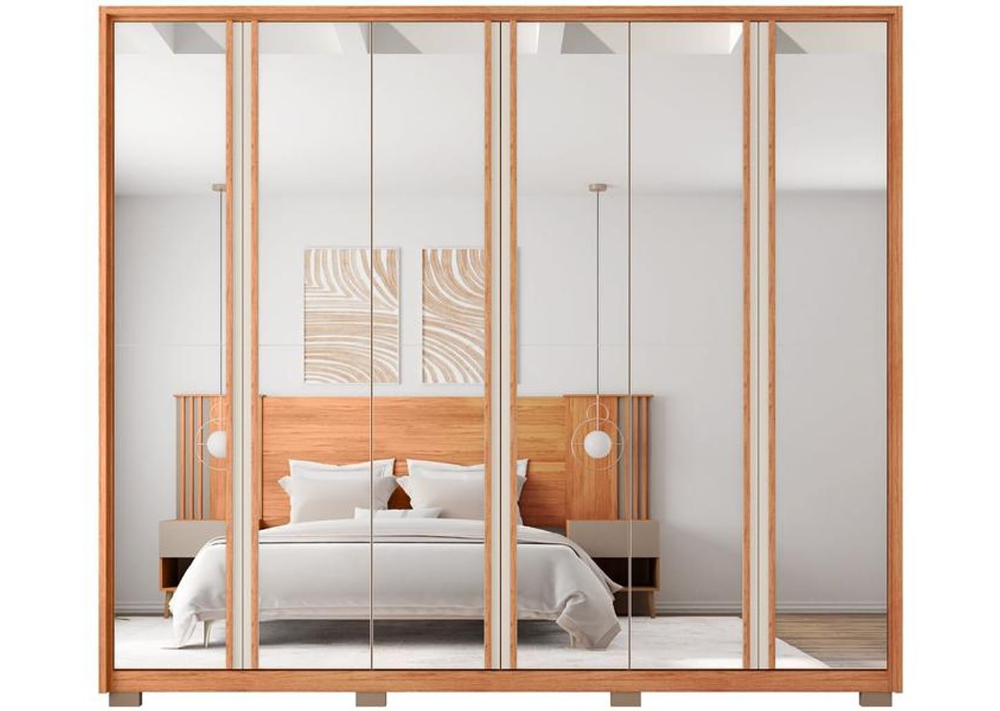 Guarda-roupa Casal com Espelho 6 Gavetas 6 Portas Caemmun Gladiador