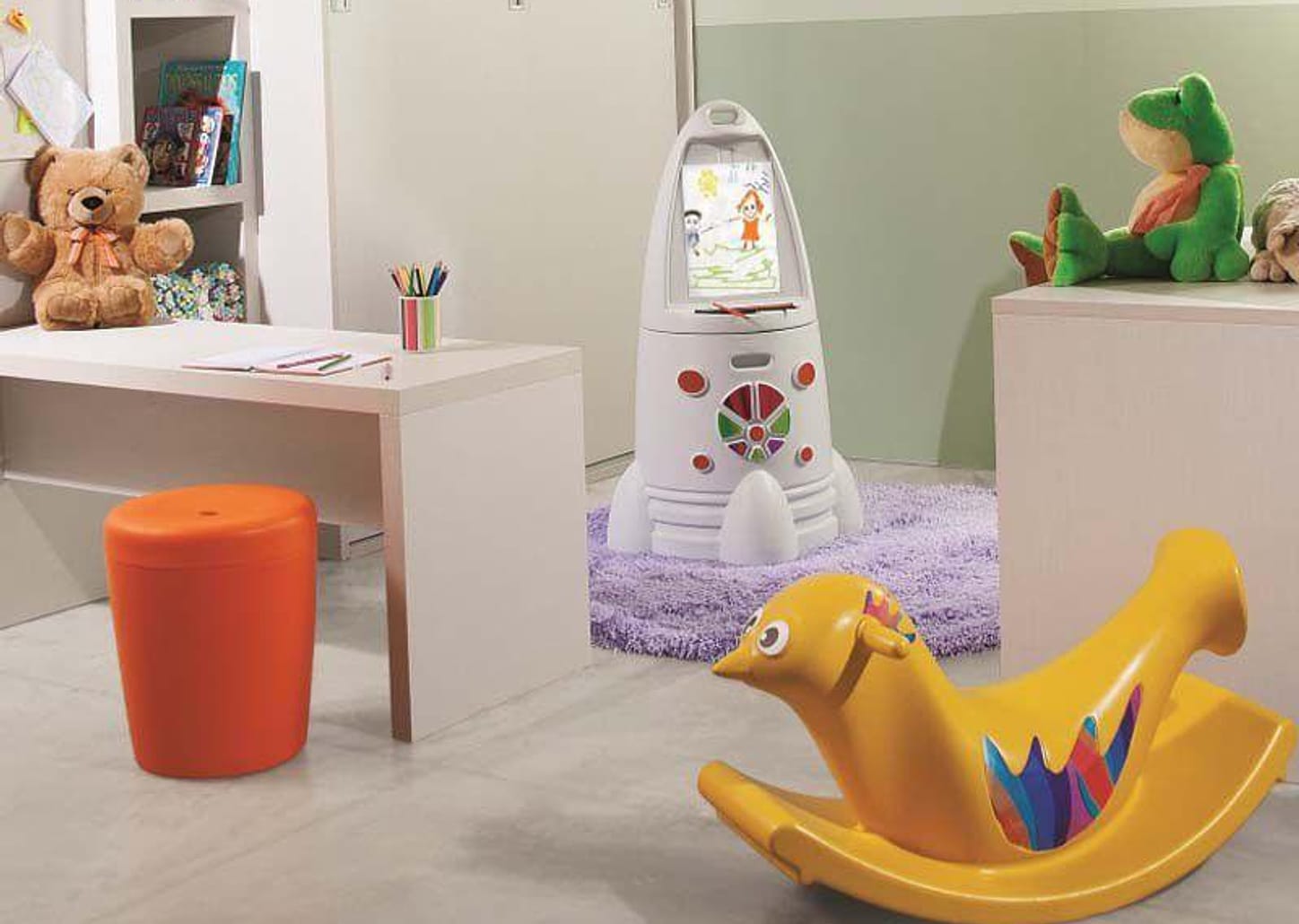 Puff Baú Redondo Infantil Preto - Basic Tramontina