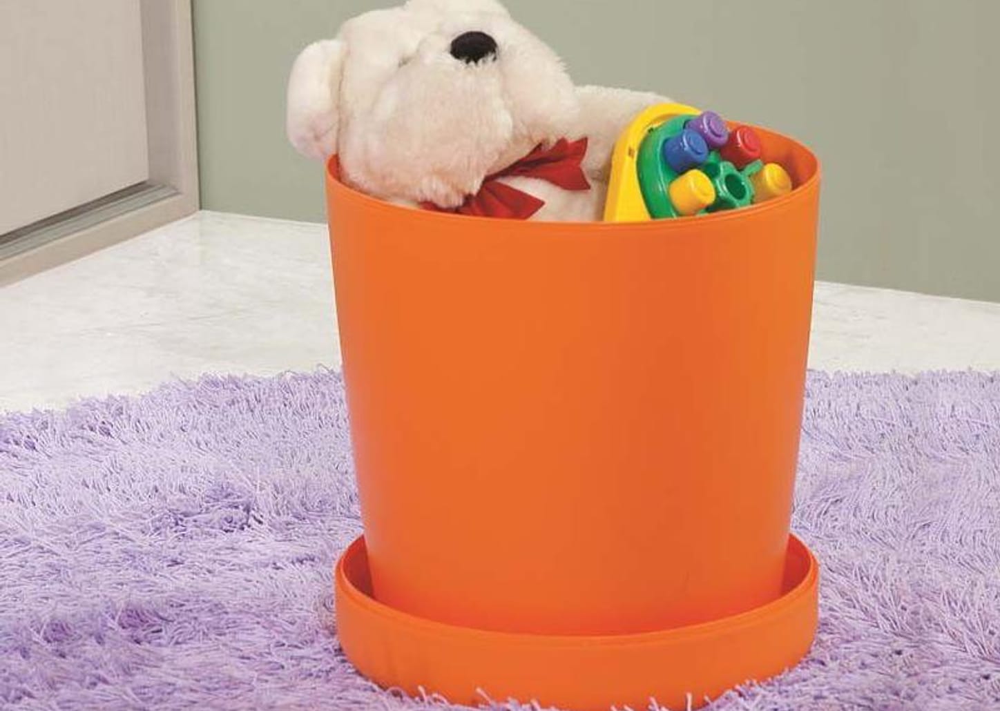 Puff Baú Redondo Infantil Preto - Basic Tramontina