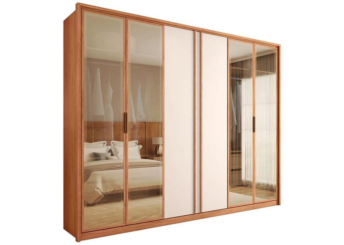 Guarda-roupa Casal 6 Gavetas 6 Portas Caemmun Cristal