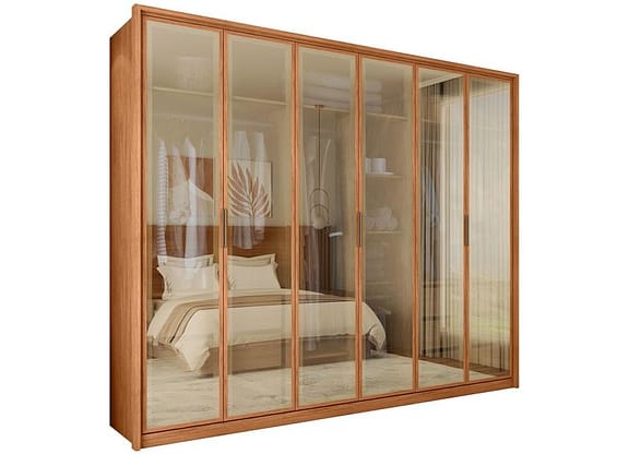 Guarda-roupa Casal 6 Gavetas 6 Portas Caemmun Reflex