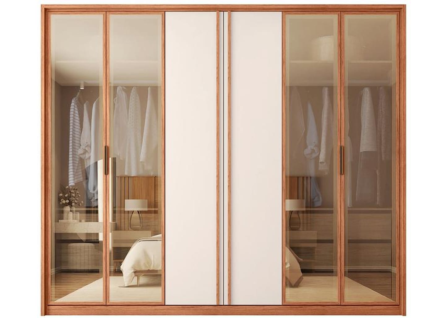 Guarda-roupa Casal 6 Gavetas 6 Portas Caemmun Cristal