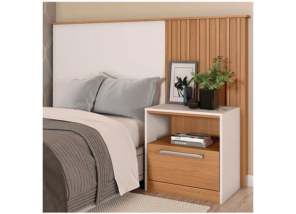 Cabeceira Solteiro Caemmun Lucila Freijo e Off White