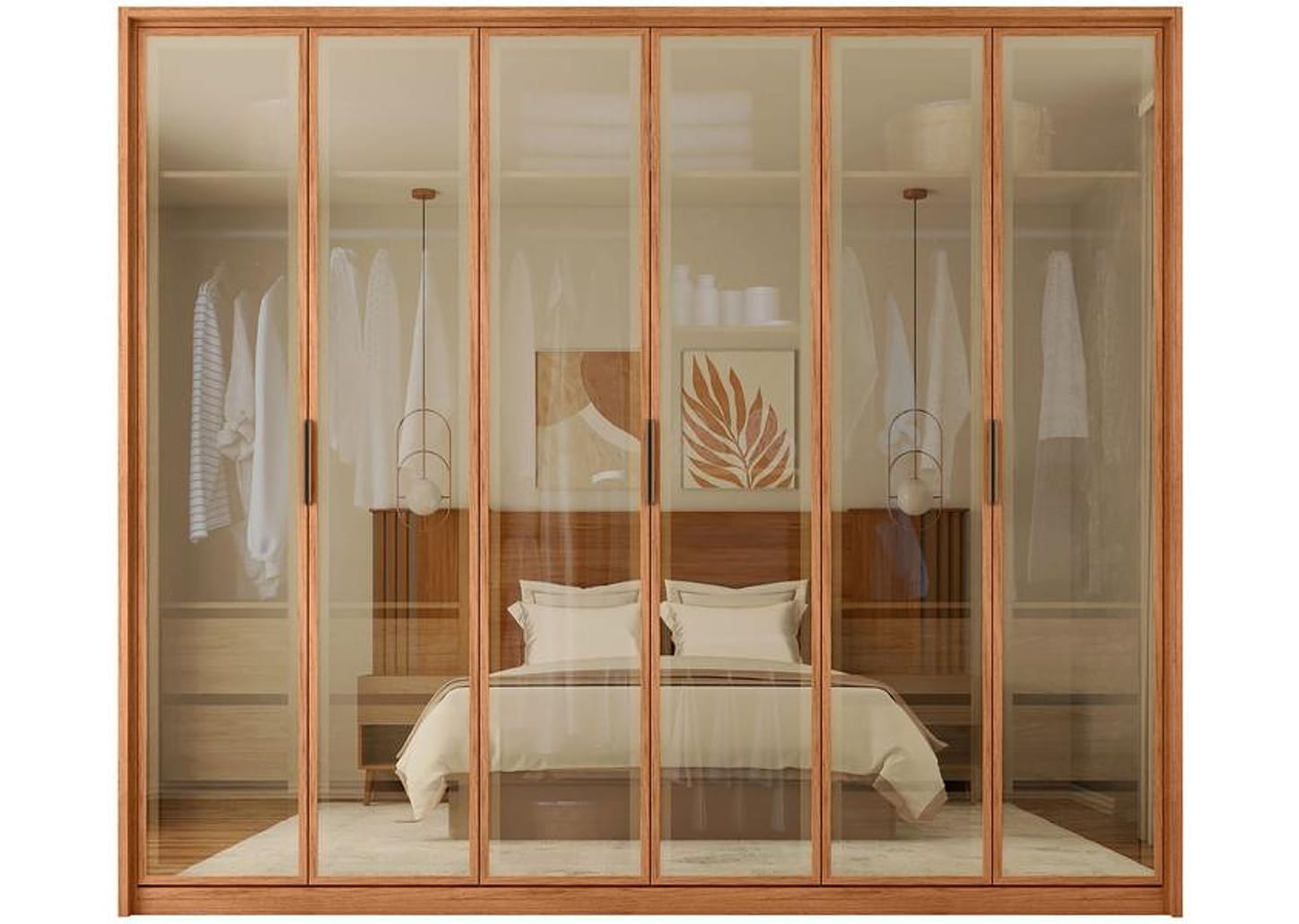 Guarda-roupa Casal 6 Gavetas 6 Portas Caemmun Reflex