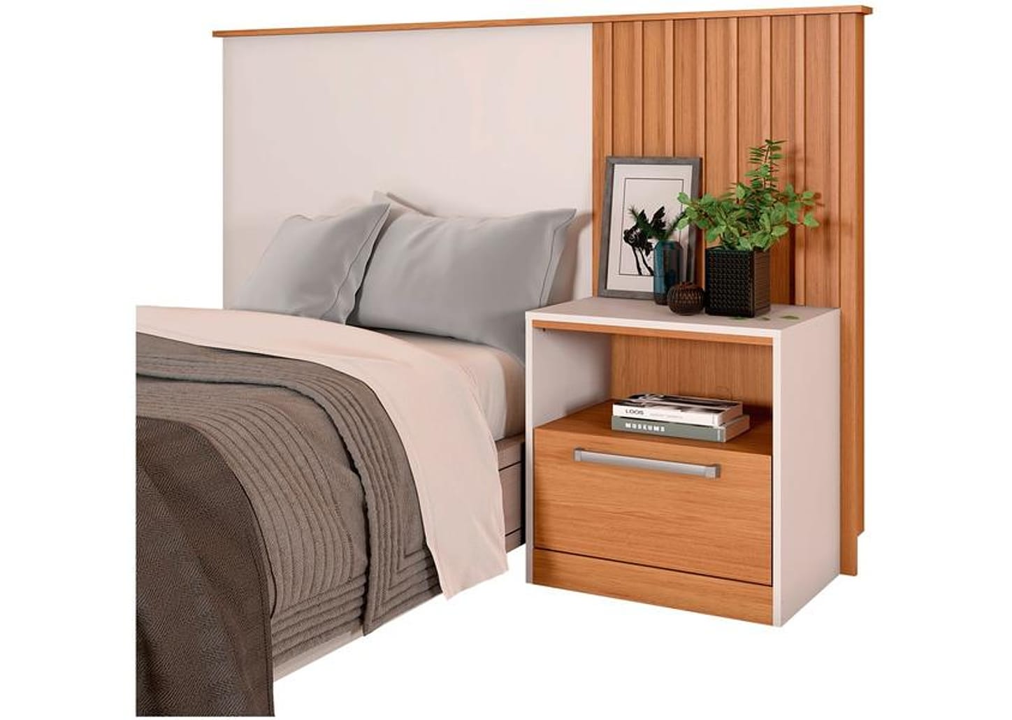 Cabeceira Solteiro Caemmun Lucila Freijo e Off White