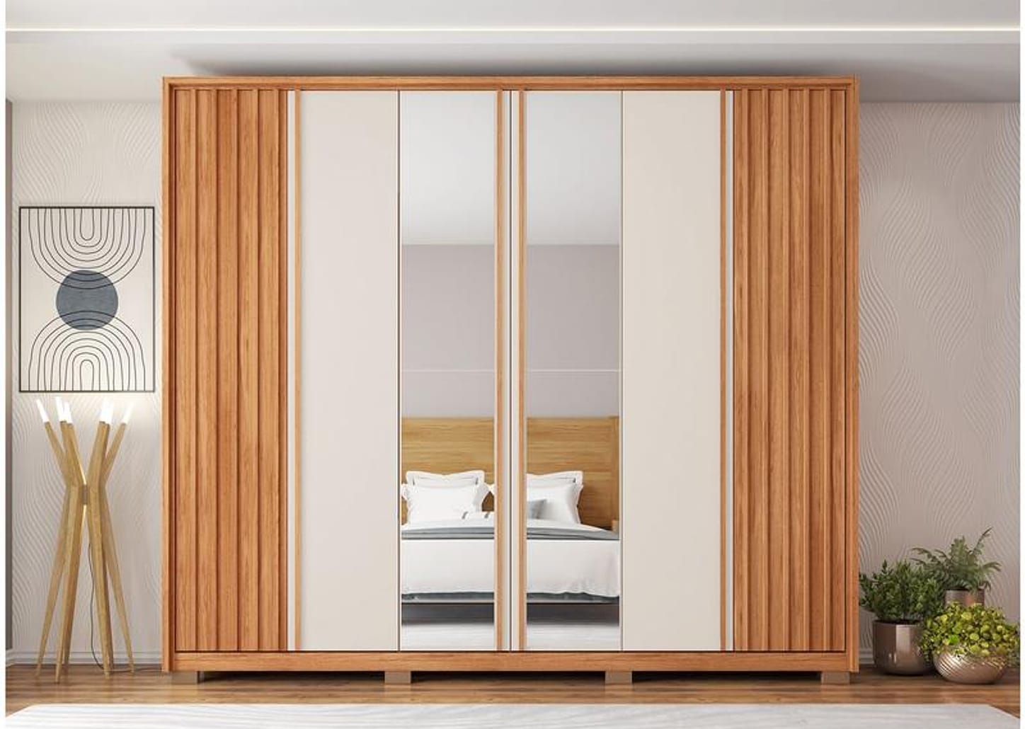 Guarda-roupa Casal 4 Gavetas 6 Portas Caemmun - APOLLO