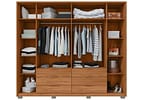 Guarda-roupa Casal com Espelho 6 Gavetas 6 Portas Caemmun Maximus