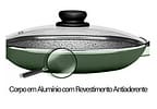 Frigideira Antiaderente Panelux com Tampa de Alumínio Maximum Stone Verde 32cm
