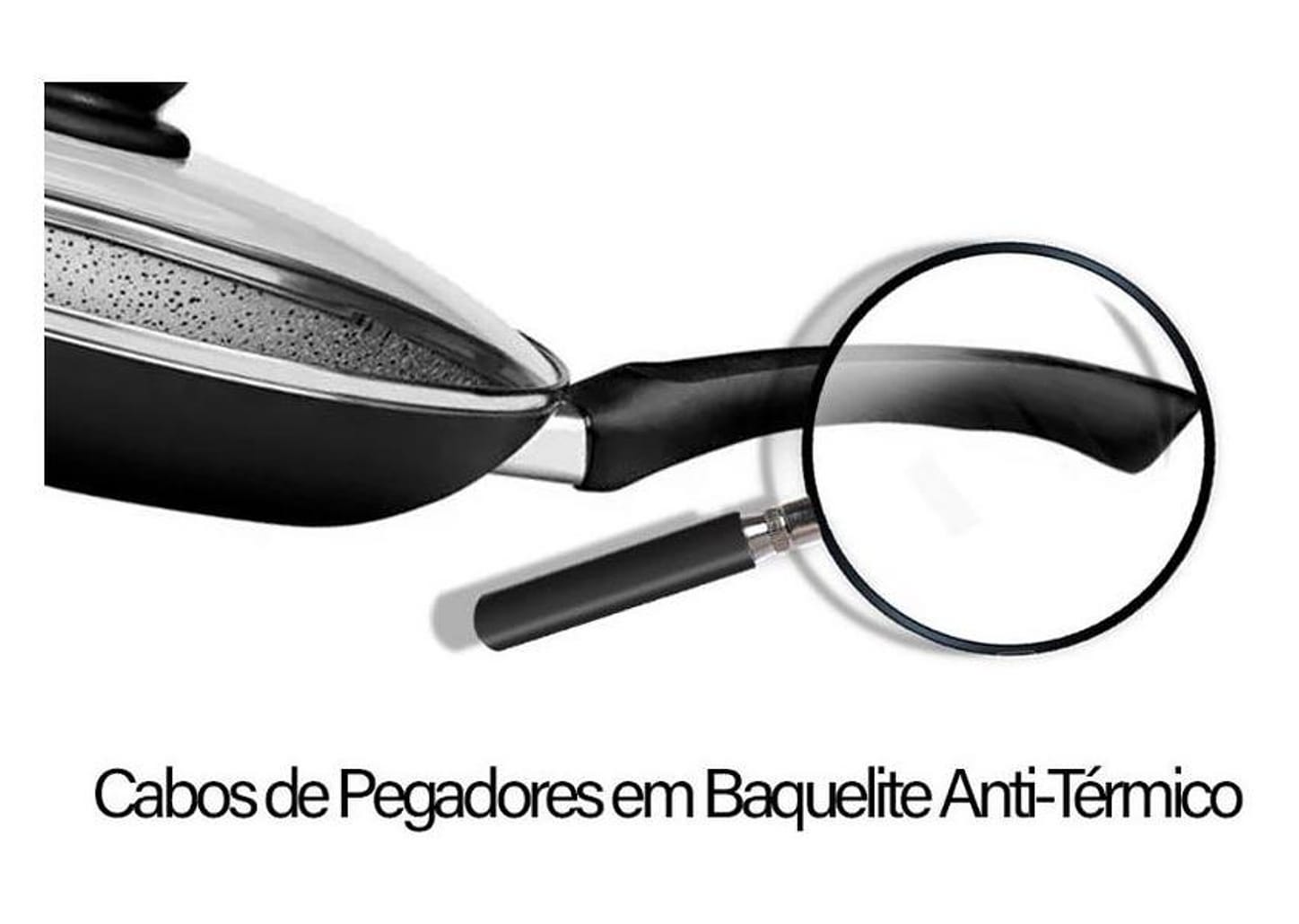 Frigideira Antiaderente Panelux com Tampa de Alumínio Maximum Stone Preta 32cm