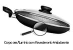 Frigideira Antiaderente Panelux com Tampa de Alumínio Maximum Stone Preta 32cm