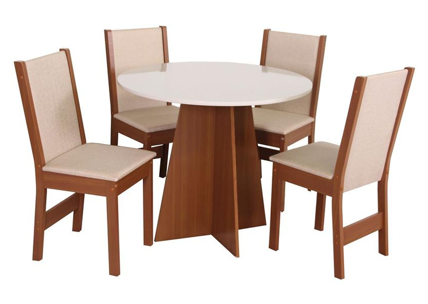 Mesa de Cozinha 4 Cadeiras Redondo Elane Móveis São Carlos