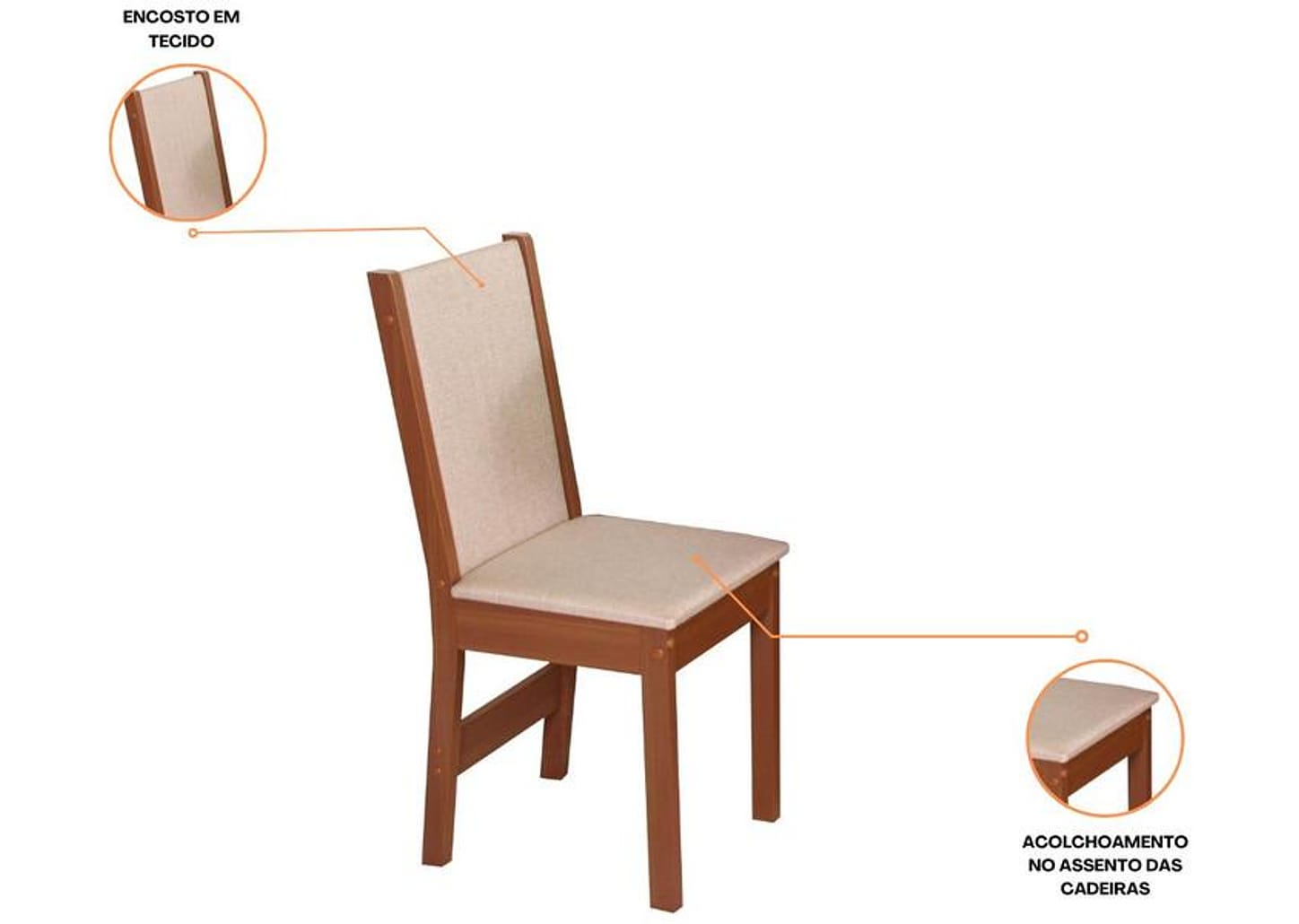 Mesa de Cozinha 4 Cadeiras Redondo Elane Móveis São Carlos