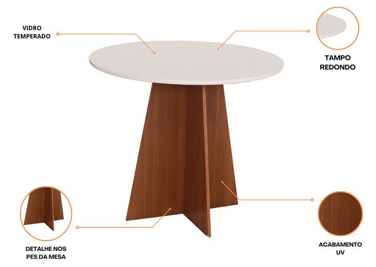 Mesa de Cozinha 4 Cadeiras Redondo Elane Móveis São Carlos