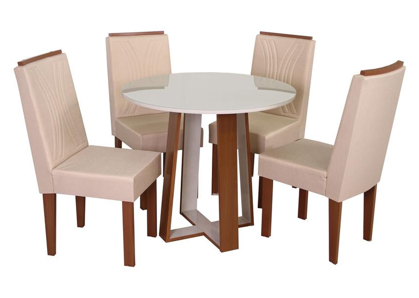 Mesa de Cozinha 4 Cadeiras Redondo Laís Móveis São Carlos