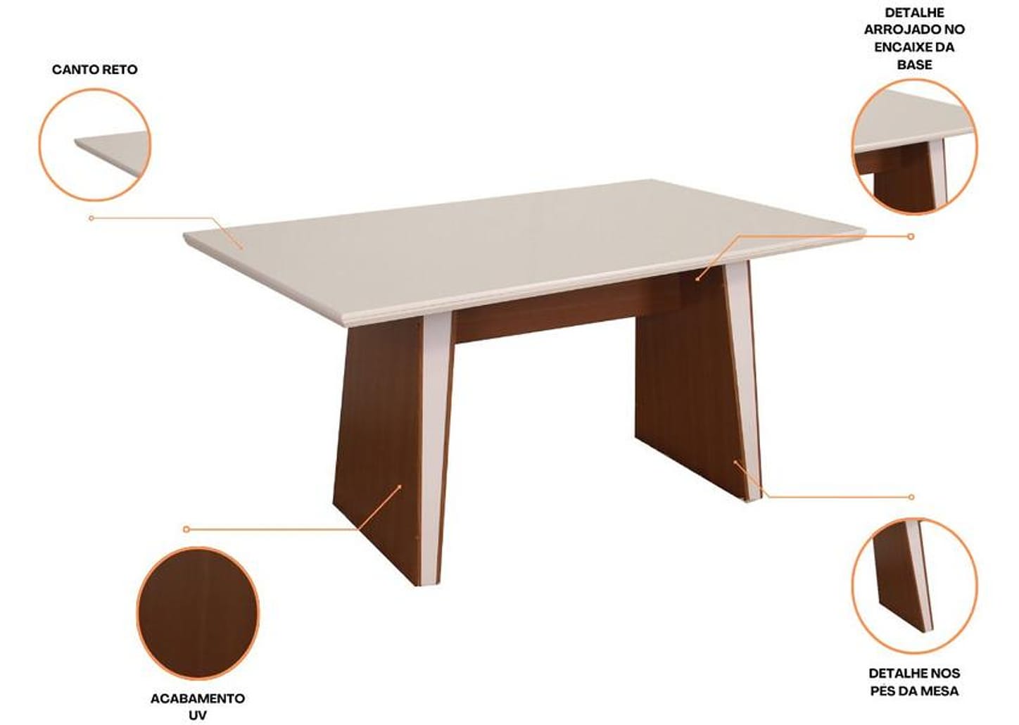 Mesa de Cozinha 6 Cadeiras Retangular Verona Móveis São Carlos