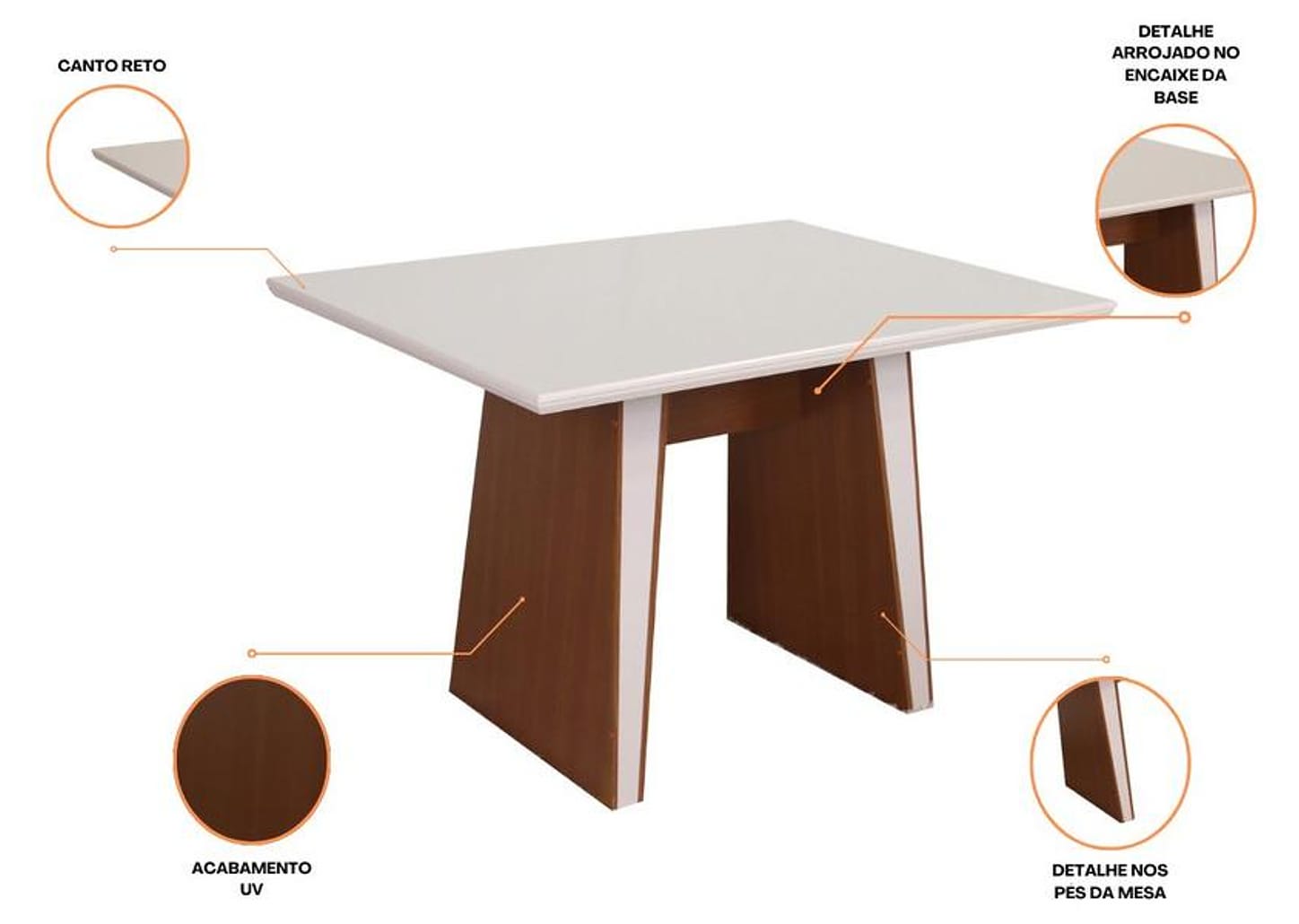 Mesa de Cozinha 4 Cadeiras Retangular Verona Móveis São Carlos