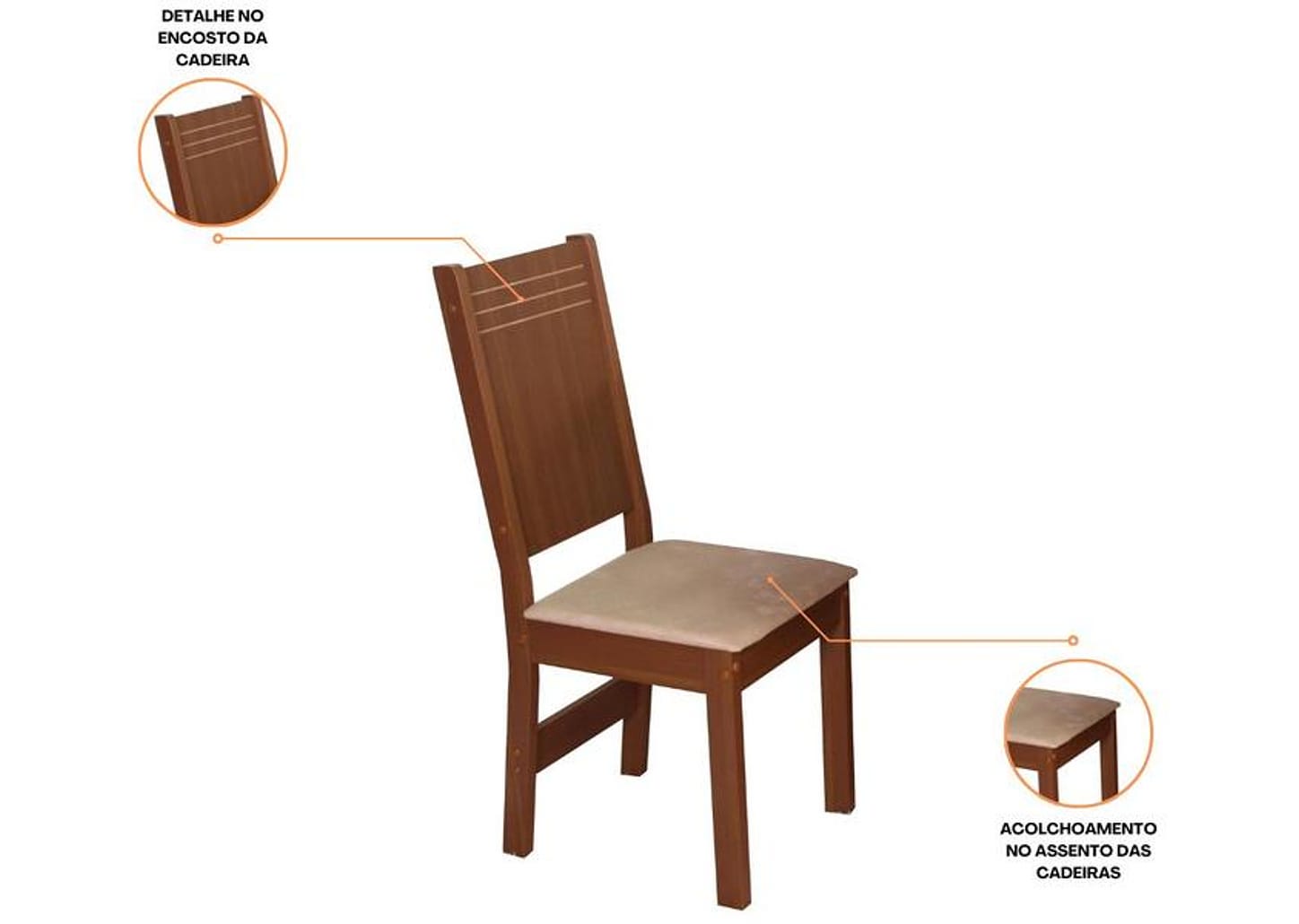 Mesa de Cozinha 4 Cadeiras Retangular Verona Móveis São Carlos