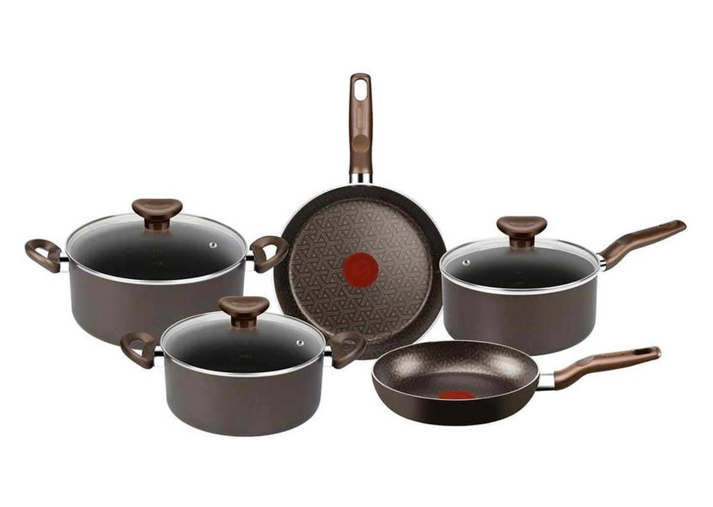 Jogo de Panelas Rochedo Antiaderente de Alumínio Chocolate 5 Peças Expert